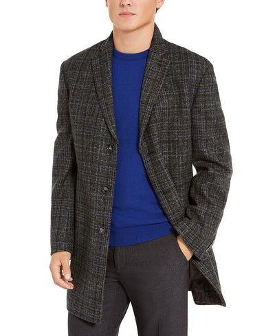 Calvin Klein Prosper X-fit Overcoat Gray Plaid