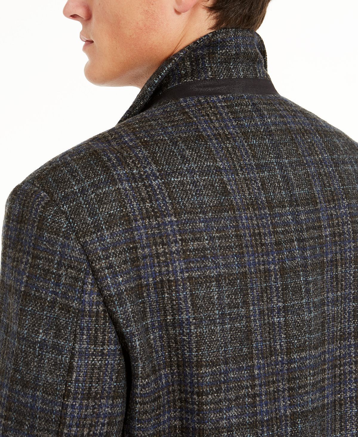 Calvin Klein Prosper X-fit Overcoat Gray Plaid