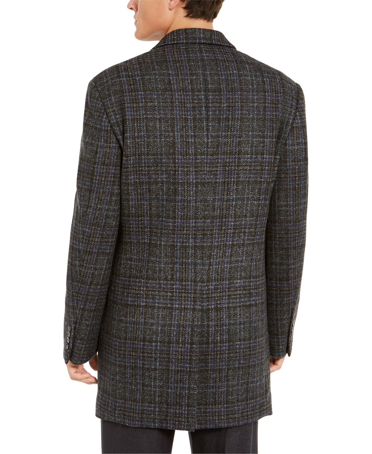 Calvin Klein Prosper X-fit Overcoat Gray Plaid