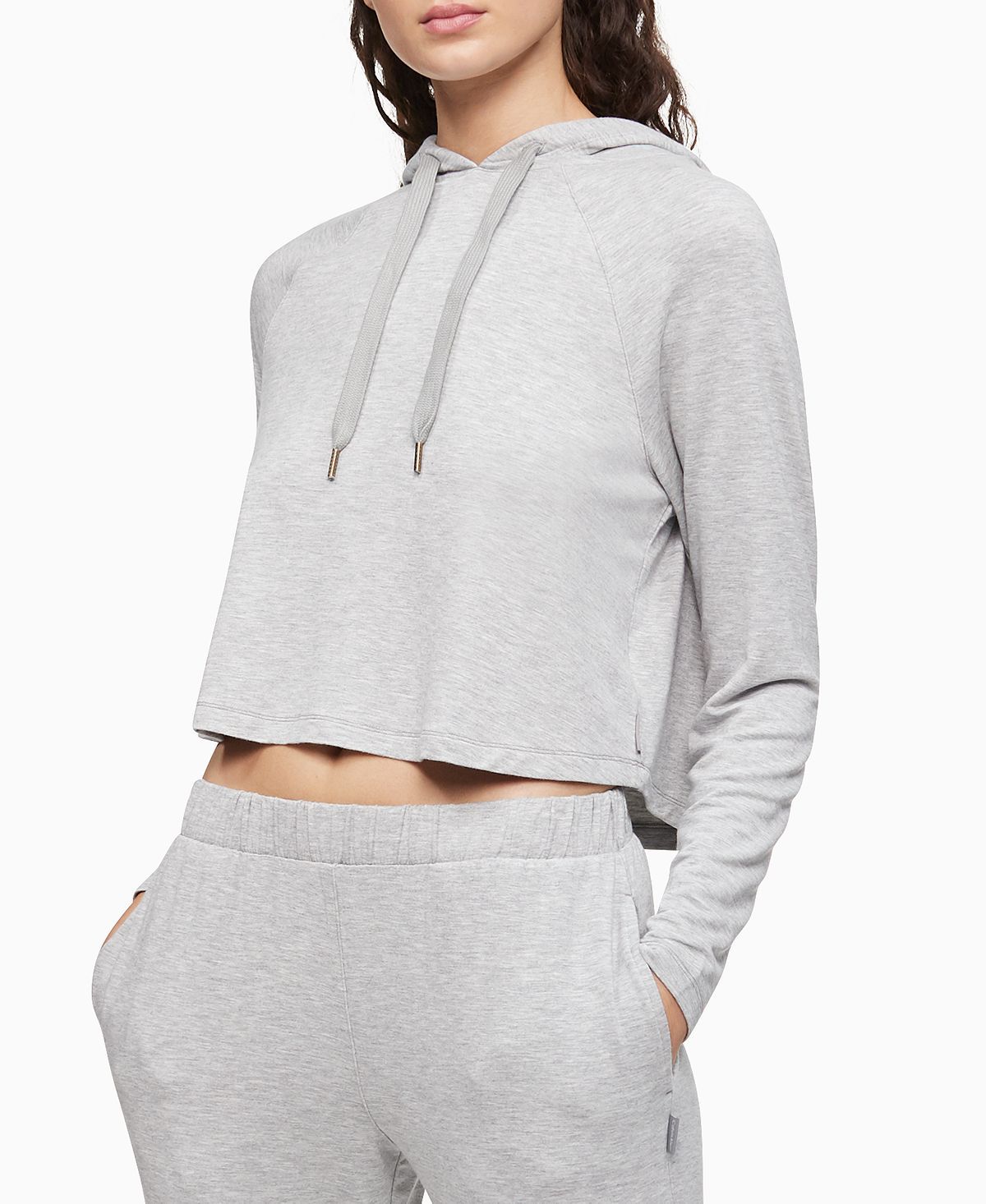 Calvin Klein Pure Lounge Long Sleeve Hoodie Grey Heather