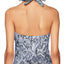 Calvin Klein Rivet Halter Tankini Top in Navy Snake Print