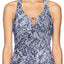 Calvin Klein Rivet Halter Tankini Top in Navy Snake Print