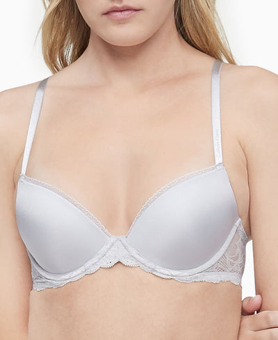 Calvin Klein Seductive Comfort Lace Demi Bra Qf1444 Jet Grey