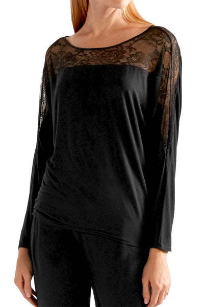 Calvin Klein Sleepwear Black Decadence Wide-Neck Modal Top