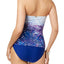 Calvin Klein Twist Front Bandeau Tummy Control Tankini Top in Ombre Palm