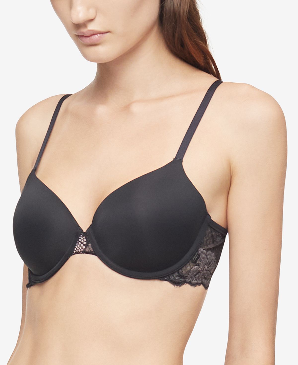 Calvin Klein Wo Perfectly Fit Flex Poppy Lightly Lined Perfect Coverage Bra Qf6625 Black