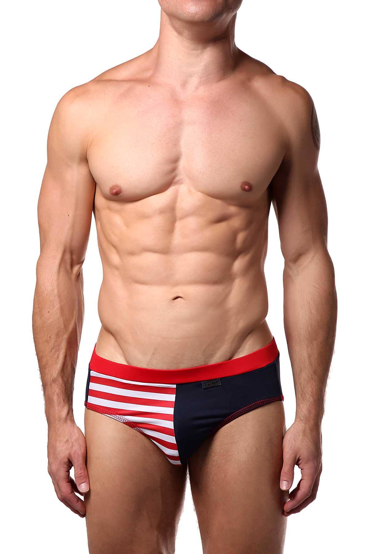 Candyman Navy/Red Americana Swim Brief