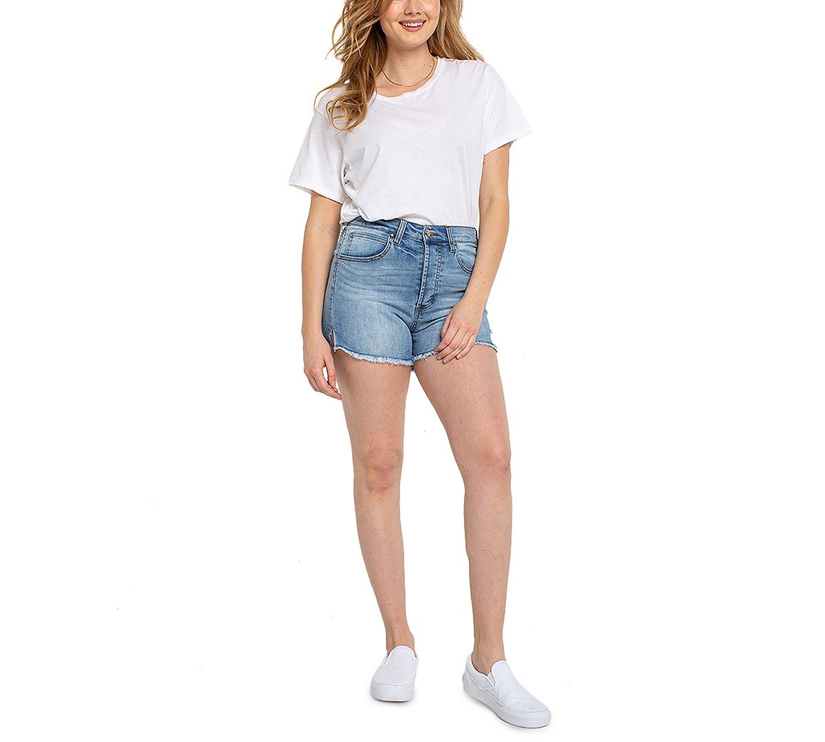 Celebrity Pink Juniors' High-rise Cut-off Denim Shorts Catapult