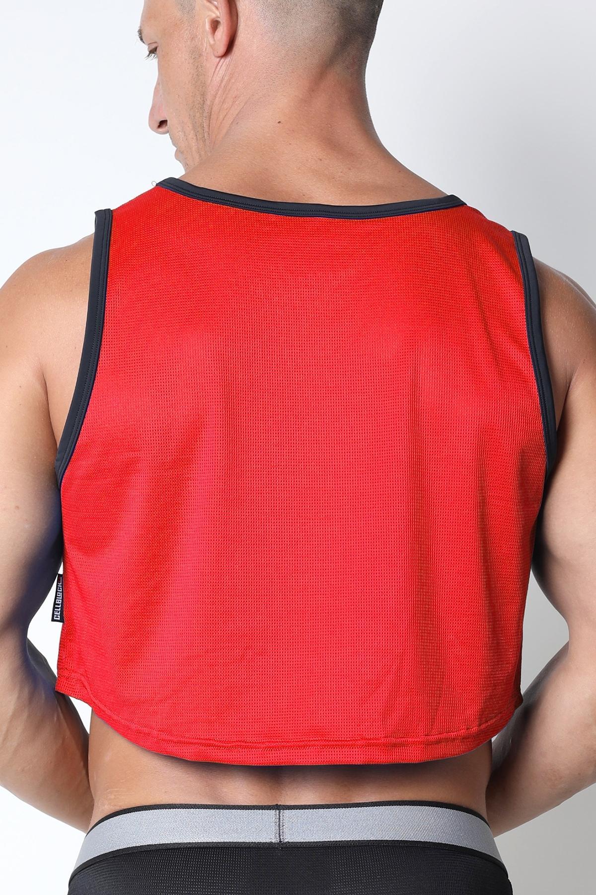 CellBlock 13 Red Marathon Cutoff Tank Top