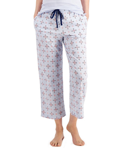 Charter Club Cotton Knit Cropped Pajama Pants Medallion