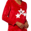 Charter Club Intimates Red/Grid-Plaid Plush Applique Pajama Top