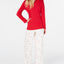 Charter Club Lace-trim Top & Printed Pajama Pants Set Cardinal