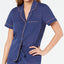 Charter Club Notch Collar Cotton Pajama Top in Shark Eye Blue