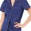 Charter Club Notch Collar Cotton Pajama Top in Shark Eye Blue