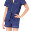 Charter Club Notch Collar Cotton Pajama Top in Shark Eye Blue