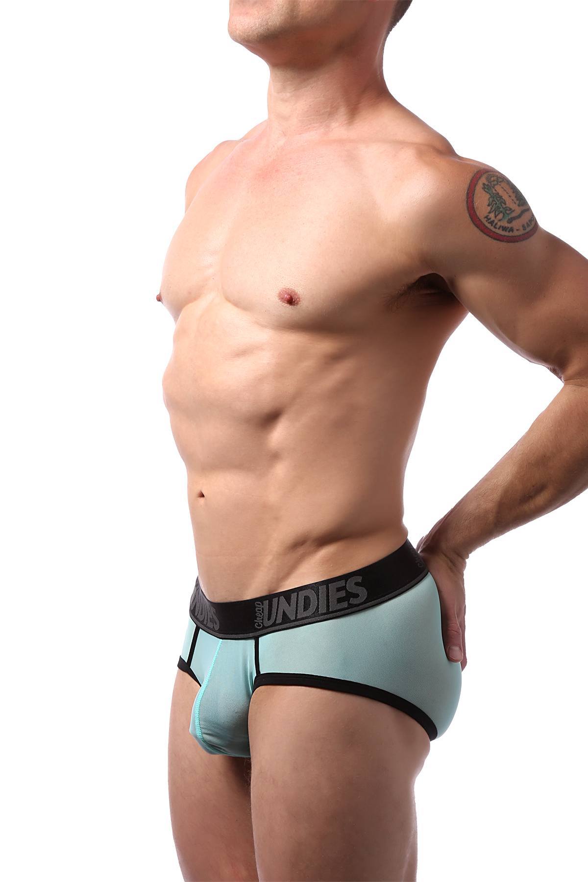 CheapUndies Aqua Classic Mesh Brief