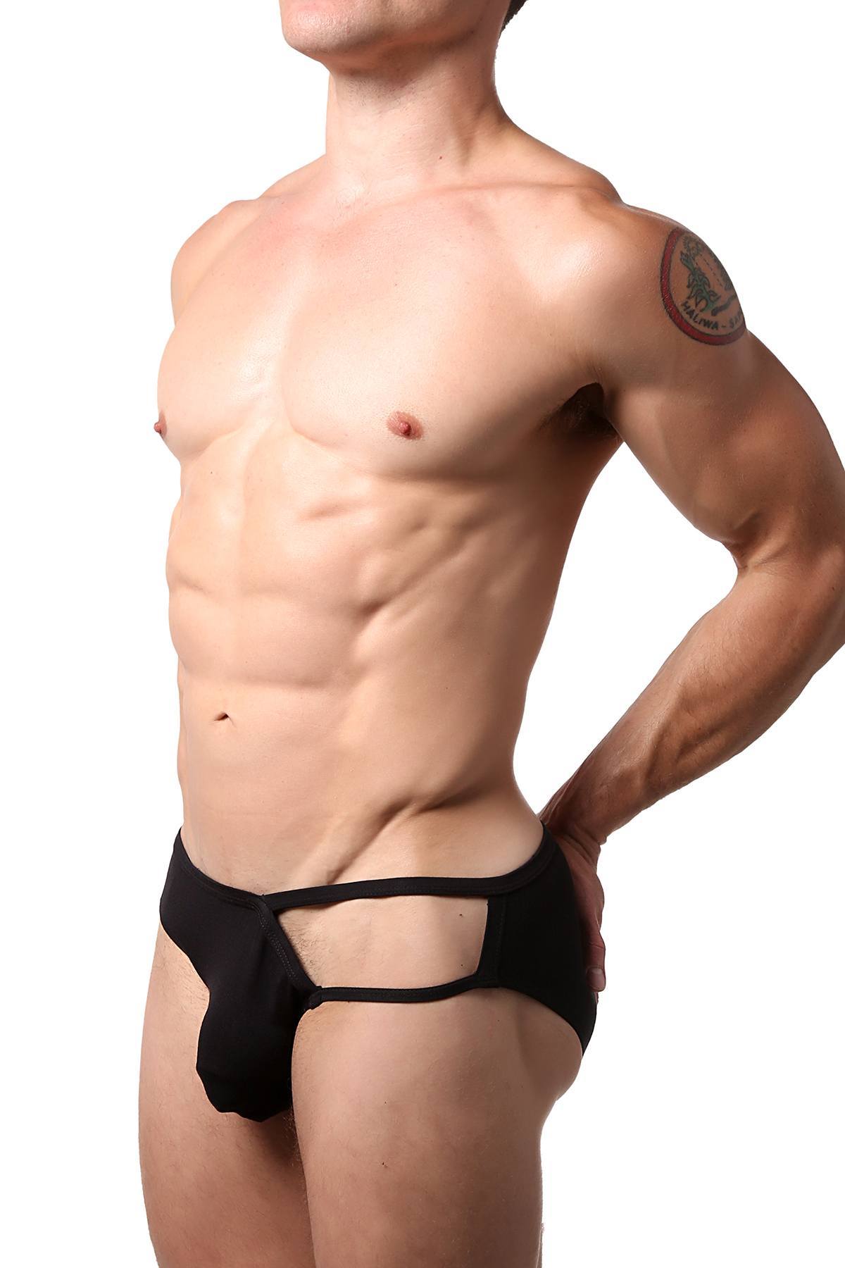 CheapUndies Black Exposed Side Modal Brief