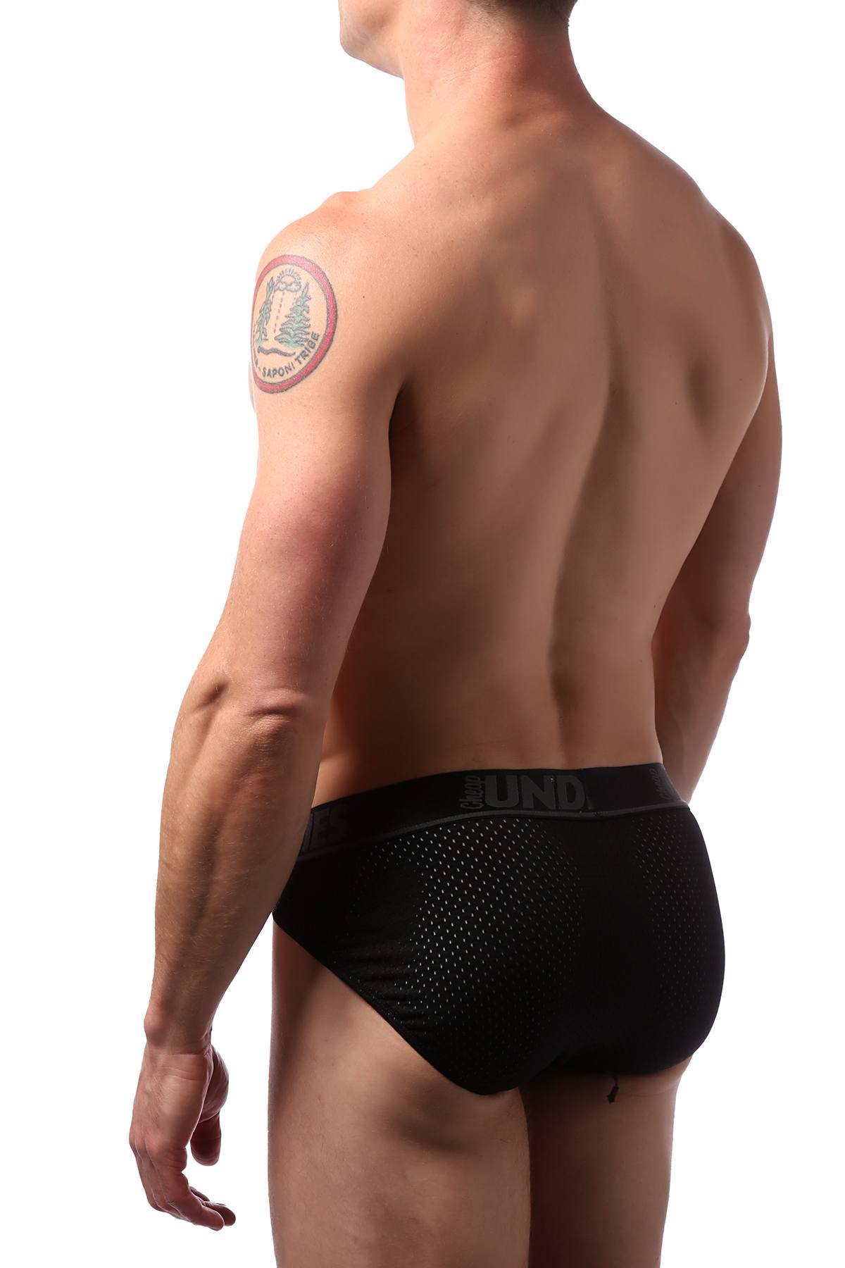 CheapUndies Black Mesh Sports Brief