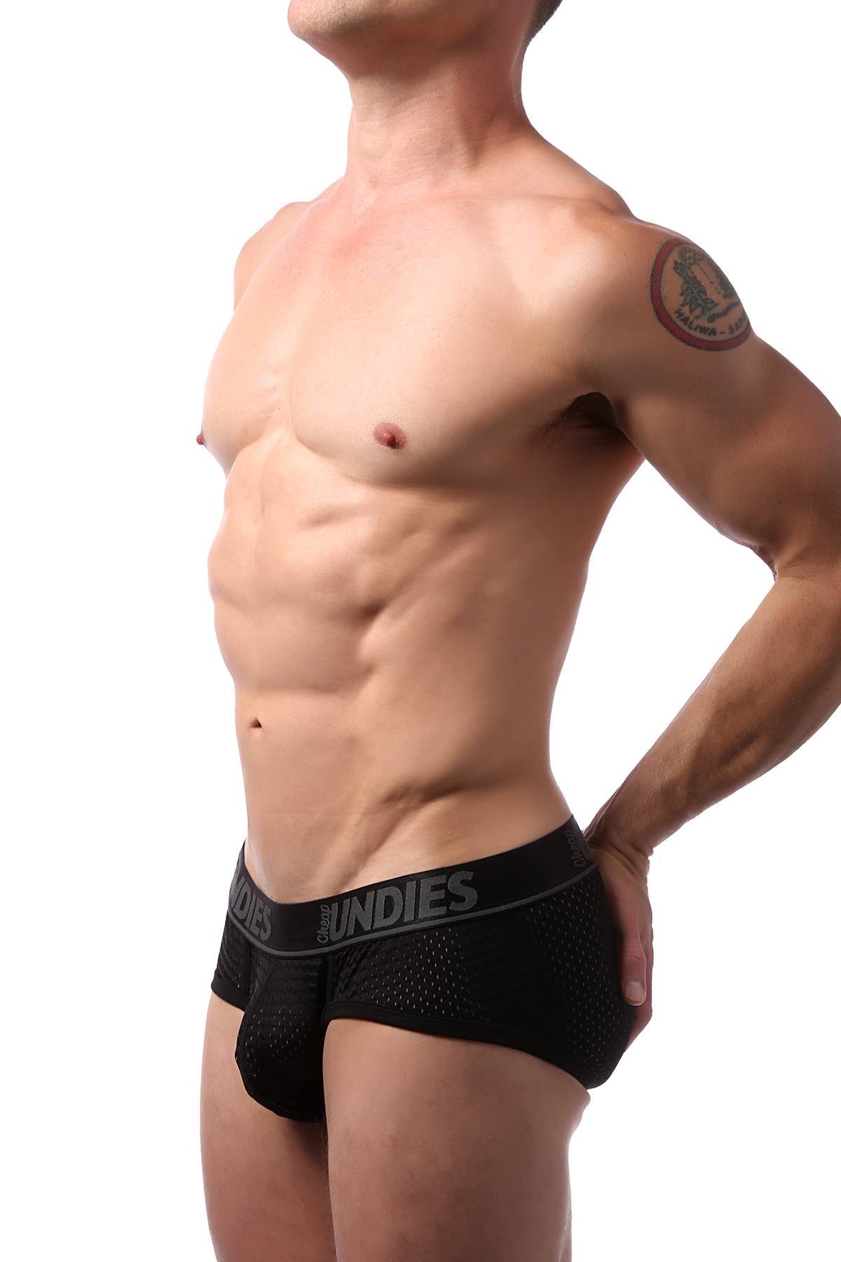 CheapUndies Black Sport Mesh Brief