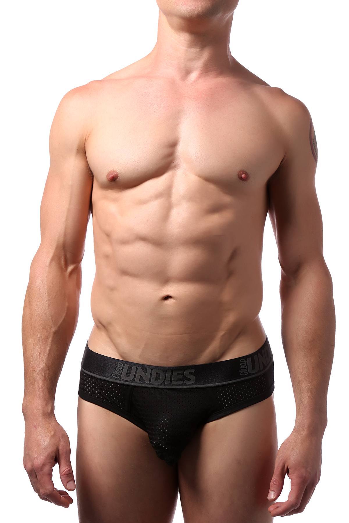 CheapUndies Black Sport Mesh Jockbrief