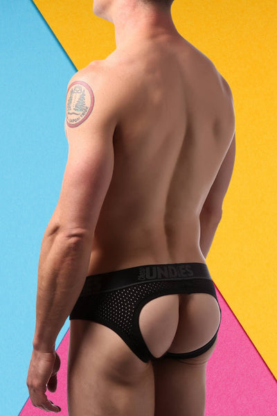 CheapUndies Black Sport Mesh Jockbrief