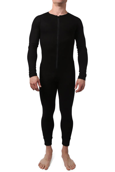 CheapUndies Black Waffle Knit Thermal Union Suit