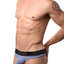 CheapUndies Blue/Grey Striped Thong