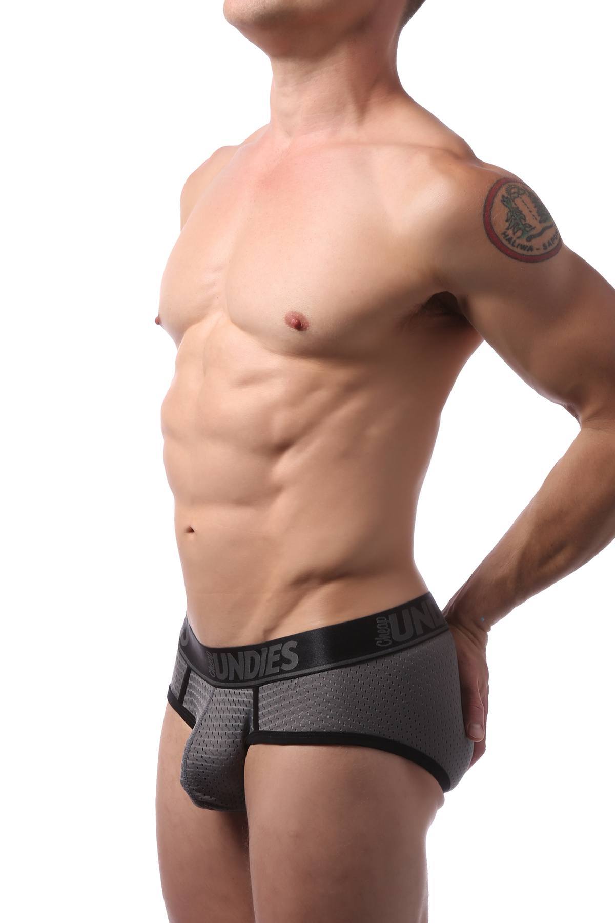 CheapUndies Charcoal Sport Mesh Brief