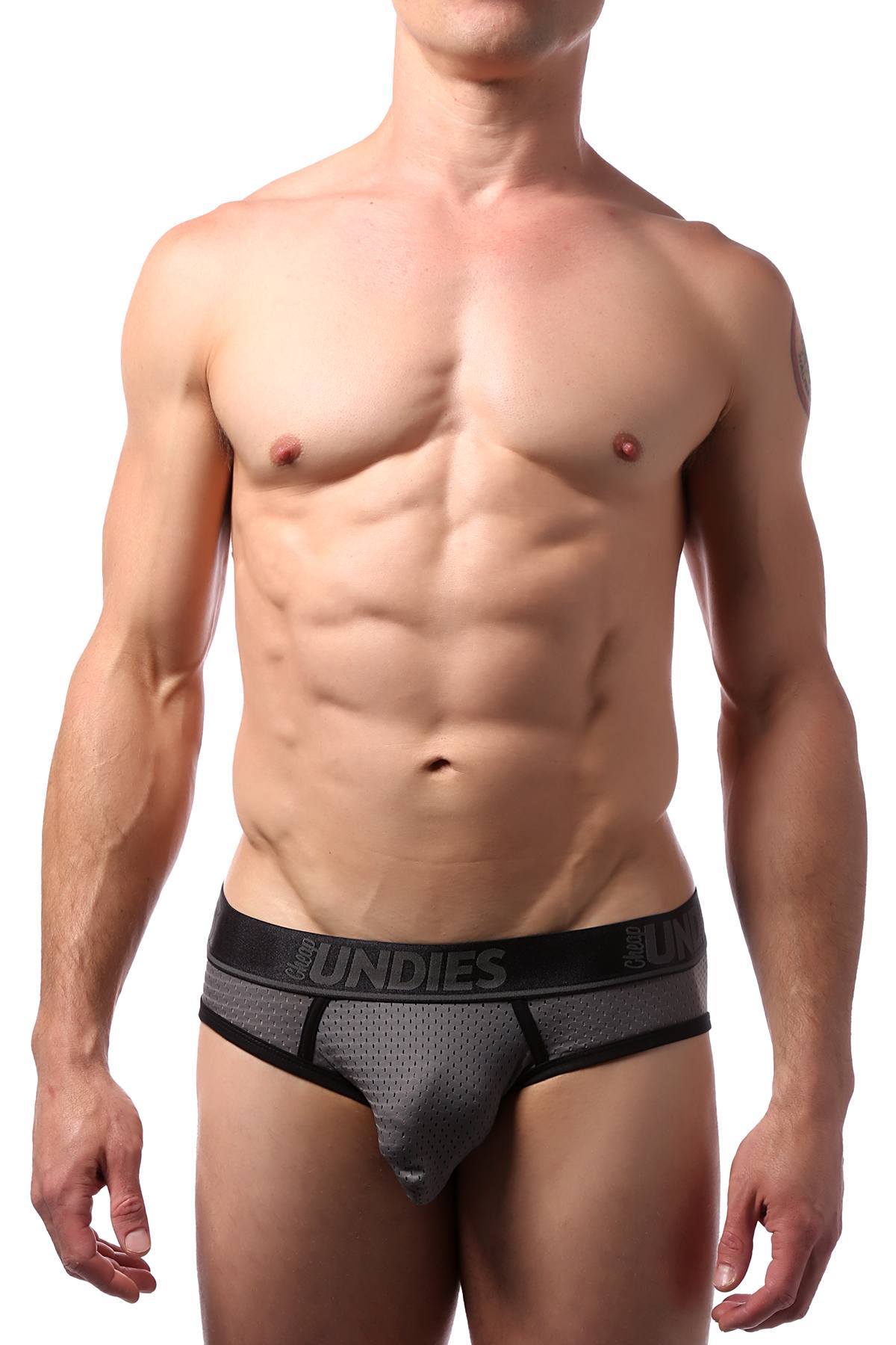 CheapUndies Charcoal Sport Mesh Jockbrief