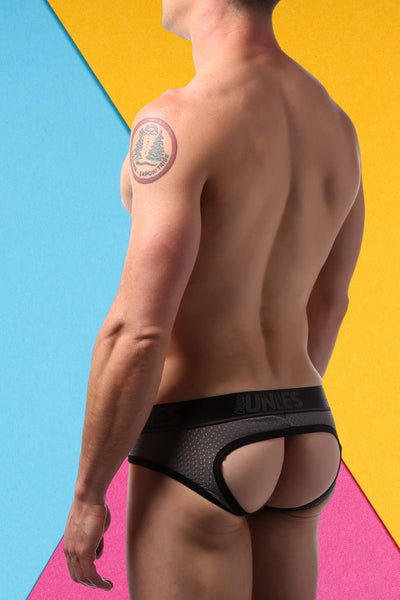 CheapUndies Charcoal Sport Mesh Jockbrief