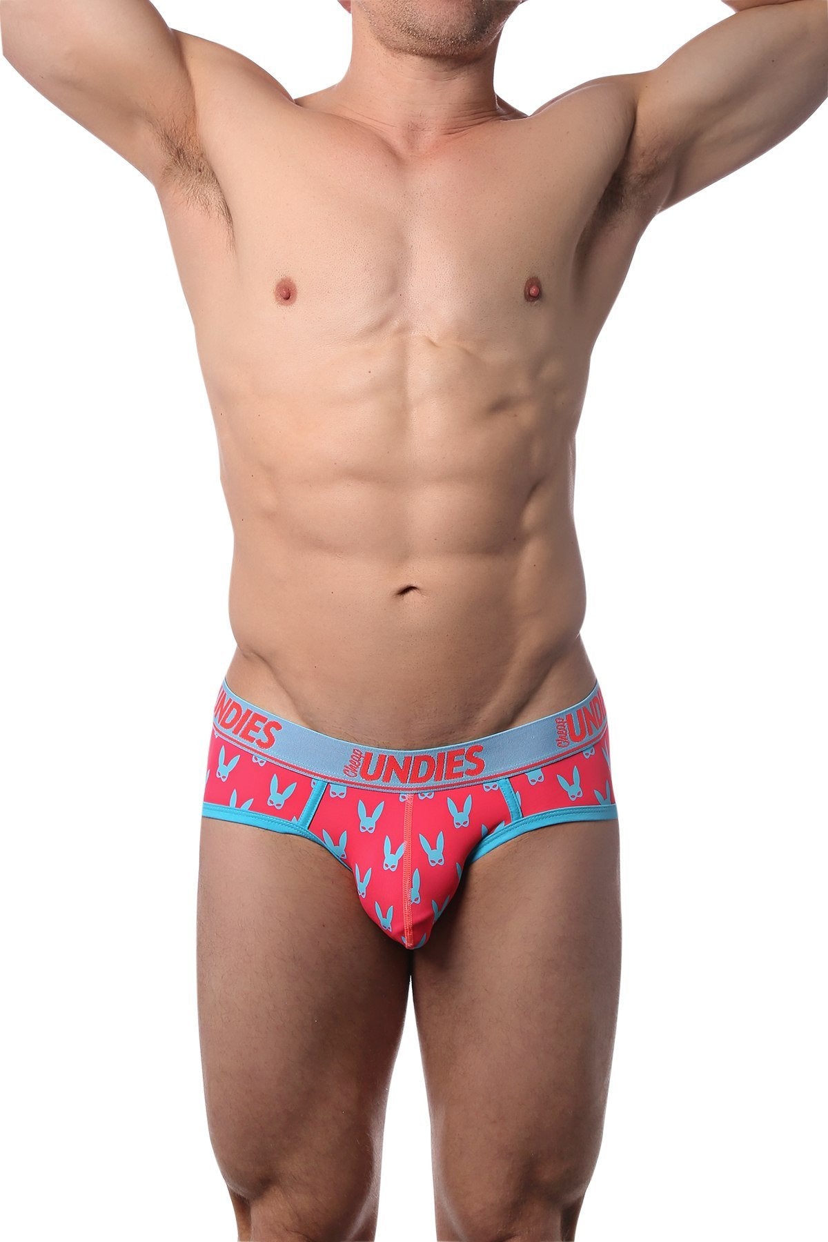 CheapUndies Coral and Baby Blue Naughty Bunny Brief