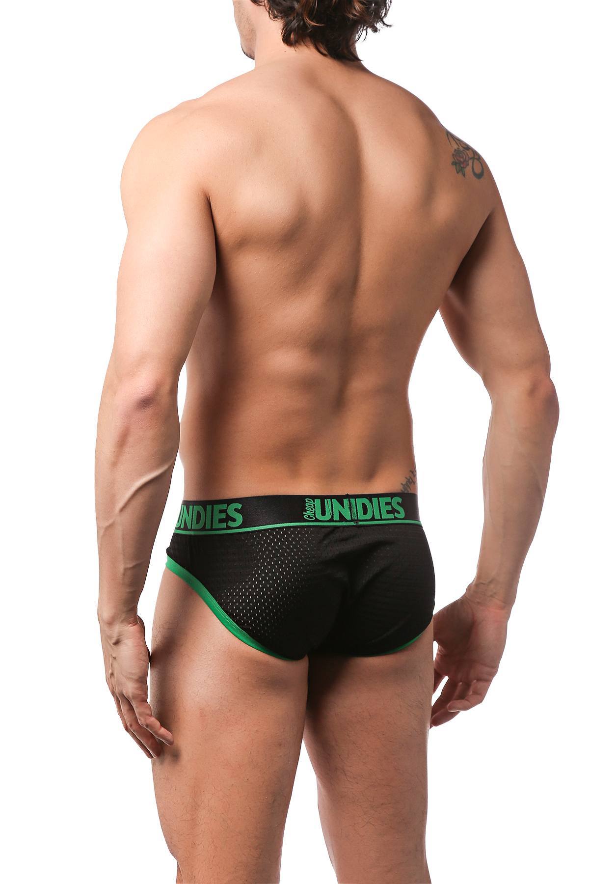 CheapUndies Green Exposed Sport Mesh Brief