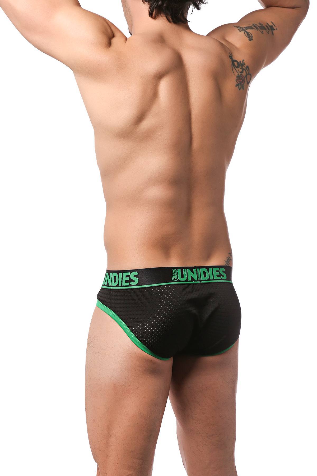 CheapUndies Green Exposed Sport Mesh Brief