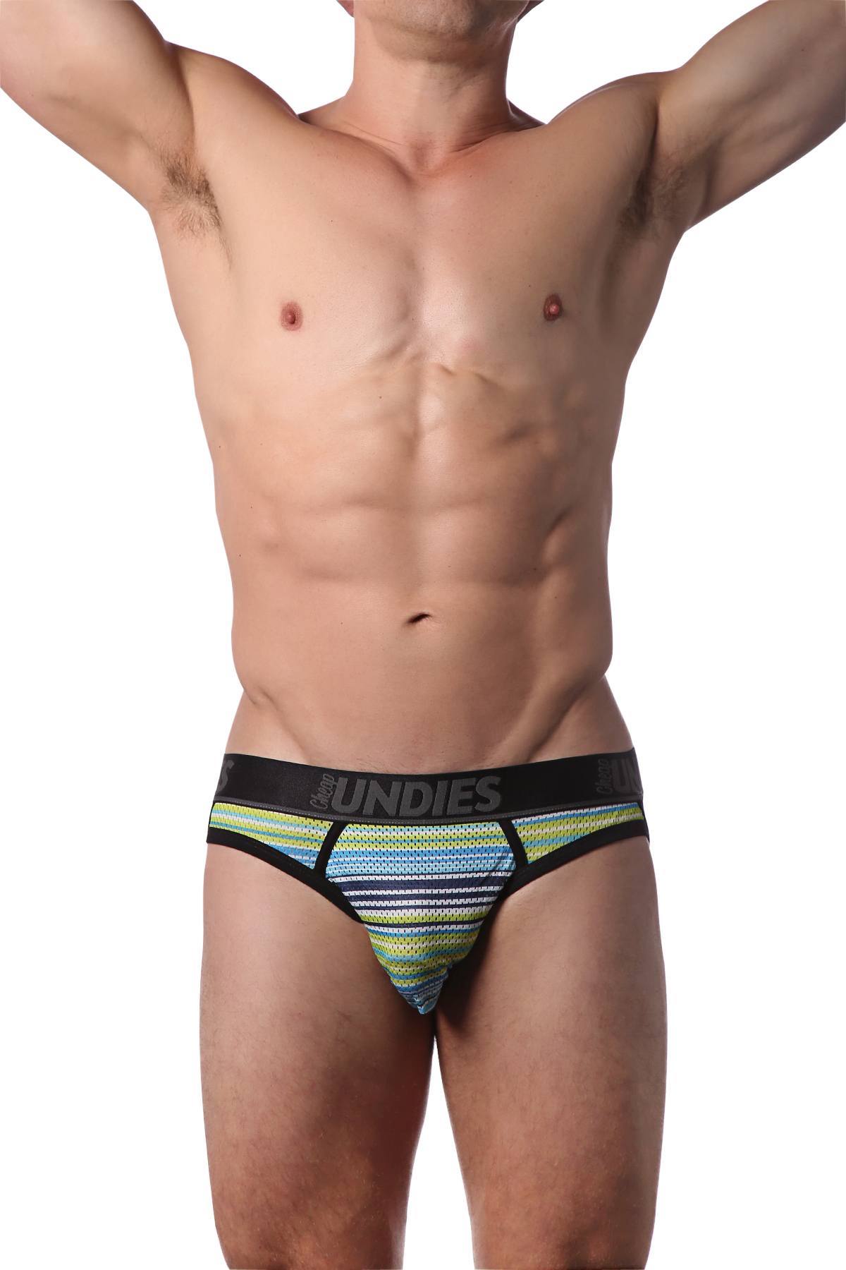 CheapUndies Green Stripes Sport Mesh Jockstrap