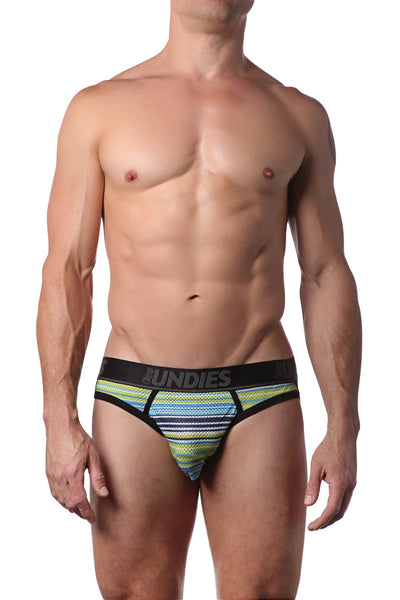 CheapUndies Green Stripes Sport Mesh Jockstrap