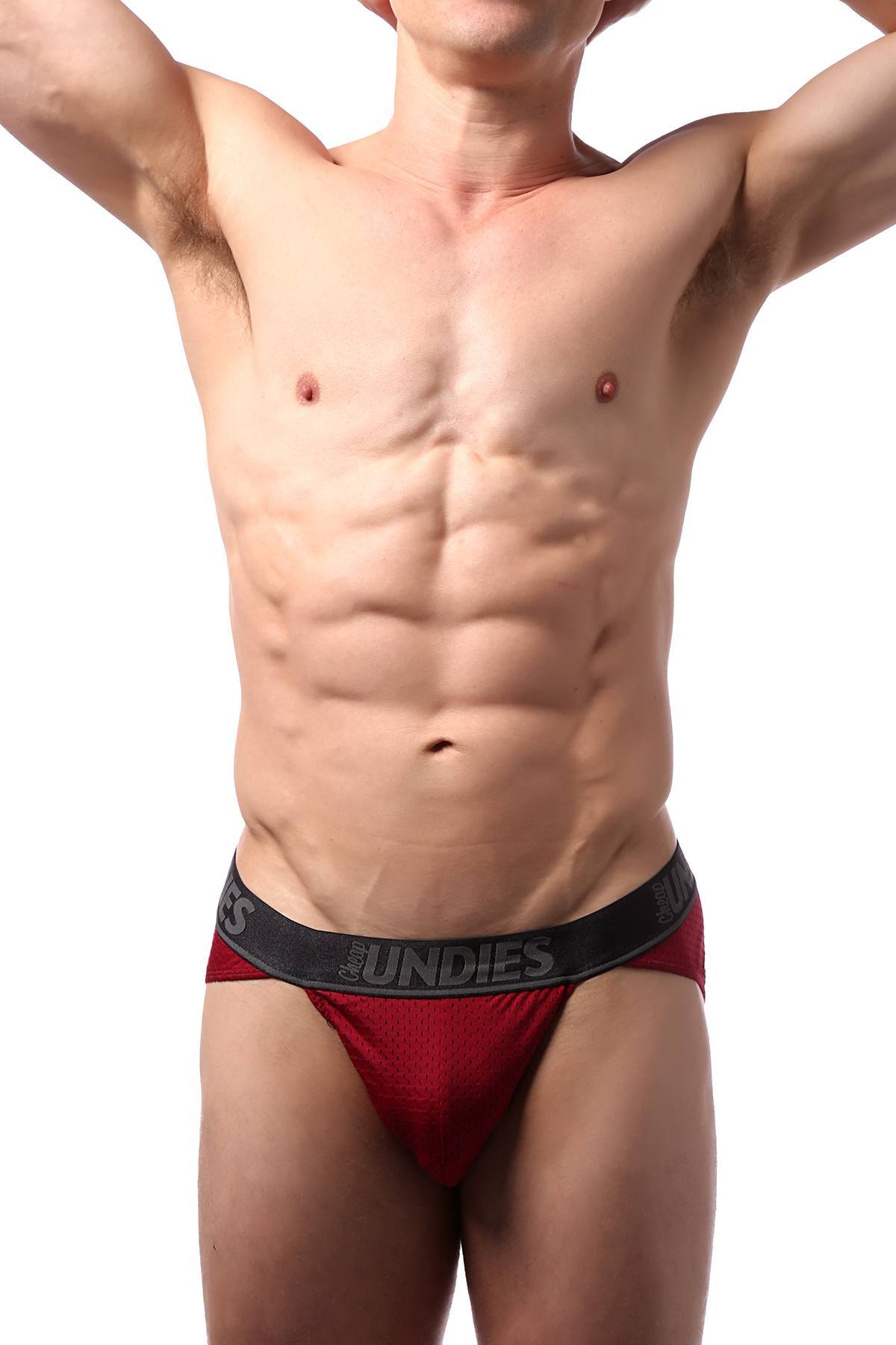 CheapUndies Maroon Mesh Sports Brief