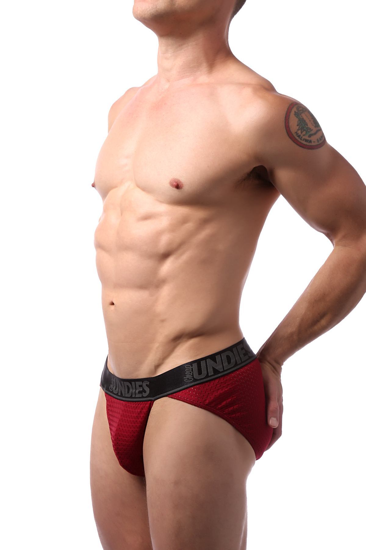 CheapUndies Maroon Mesh Sports Brief