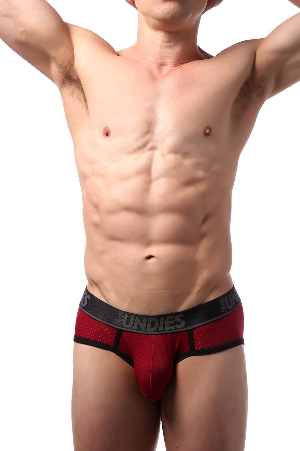 CheapUndies Maroon Sport Mesh Brief