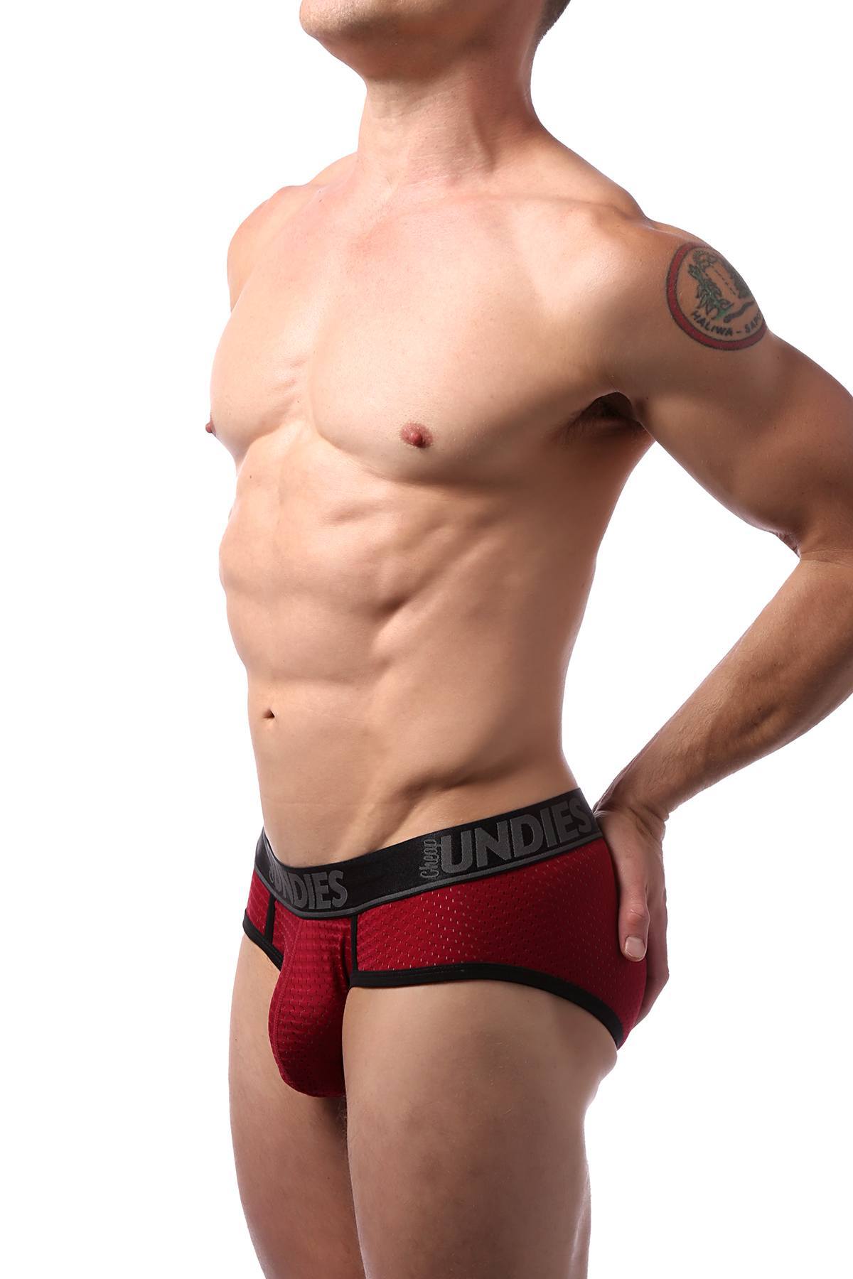 CheapUndies Maroon Sport Mesh Brief