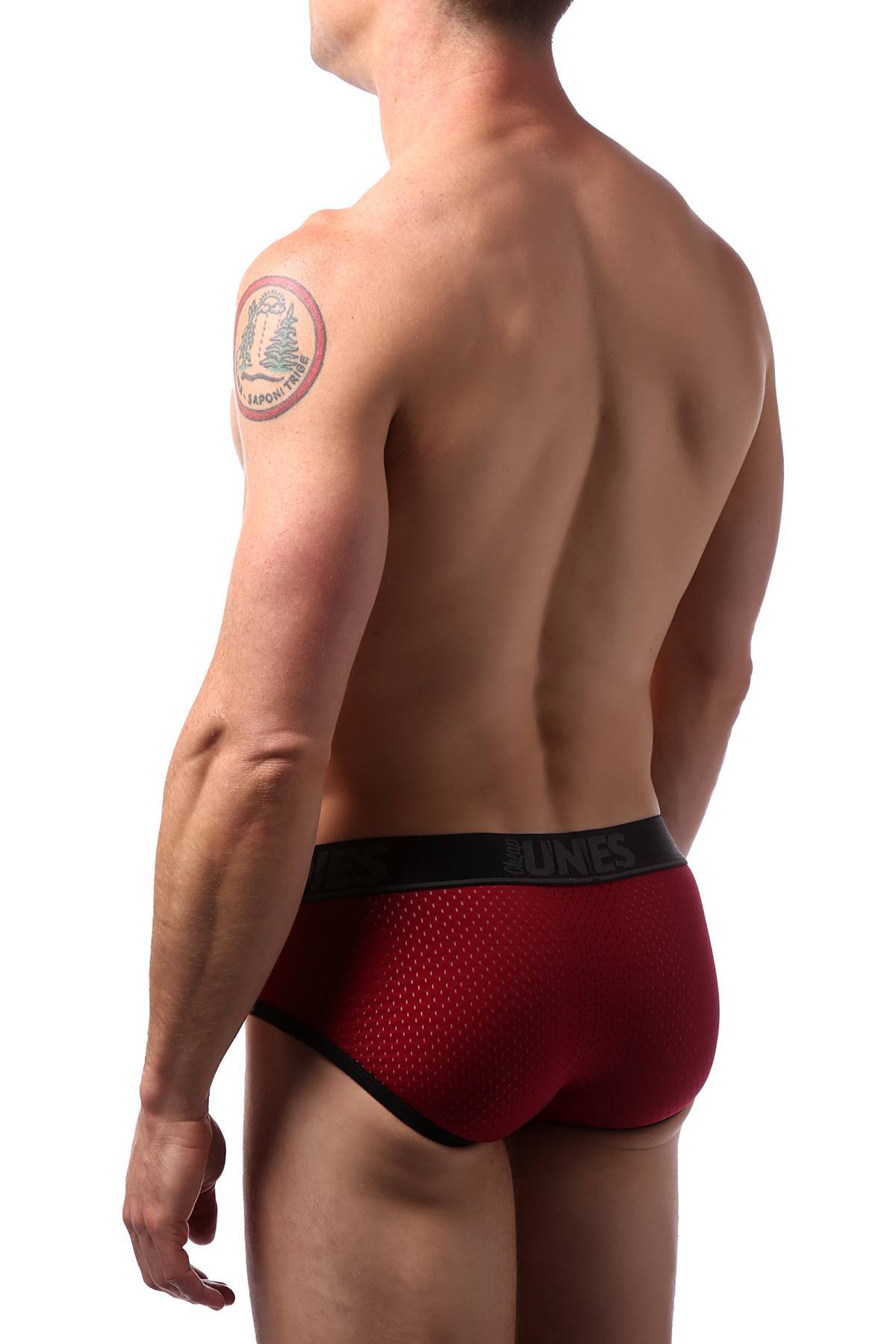 CheapUndies Maroon Sport Mesh Brief