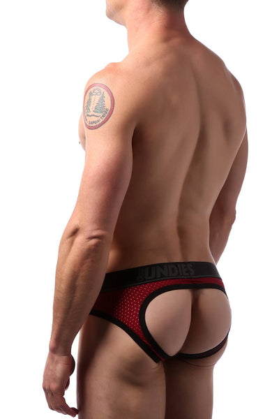 CheapUndies Maroon Sport Mesh Jockbrief