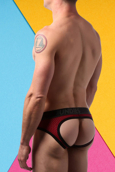 CheapUndies Maroon Sport Mesh Jockbrief