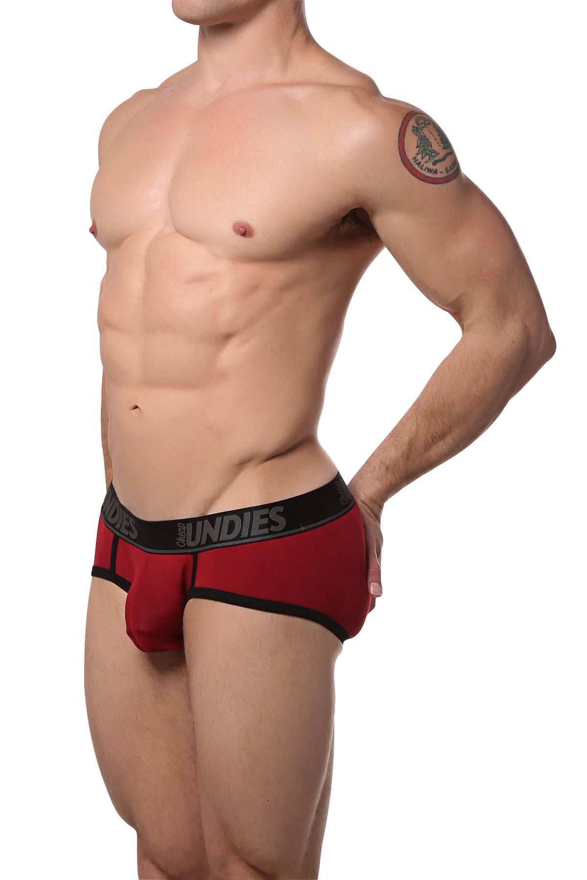 CheapUndies Maroon Touch Brief