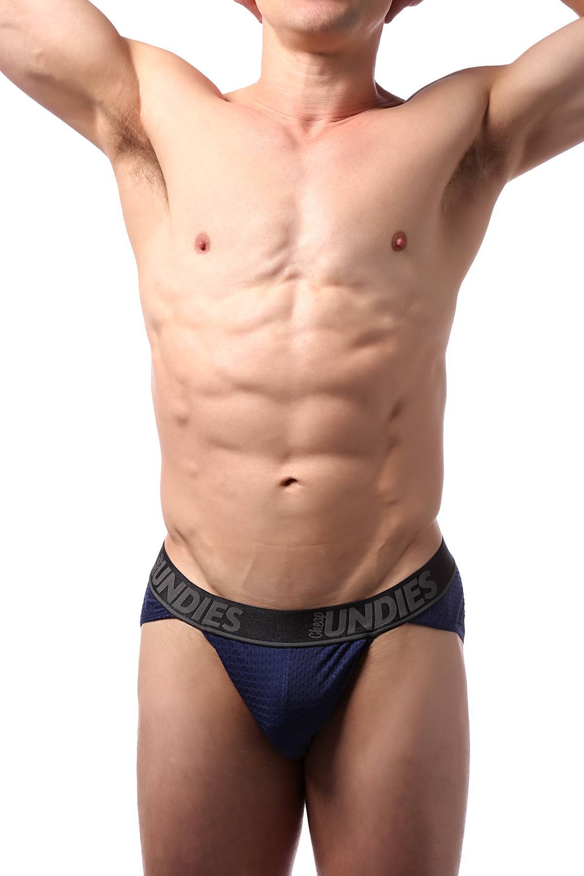 CheapUndies Navy Mesh Sports Brief