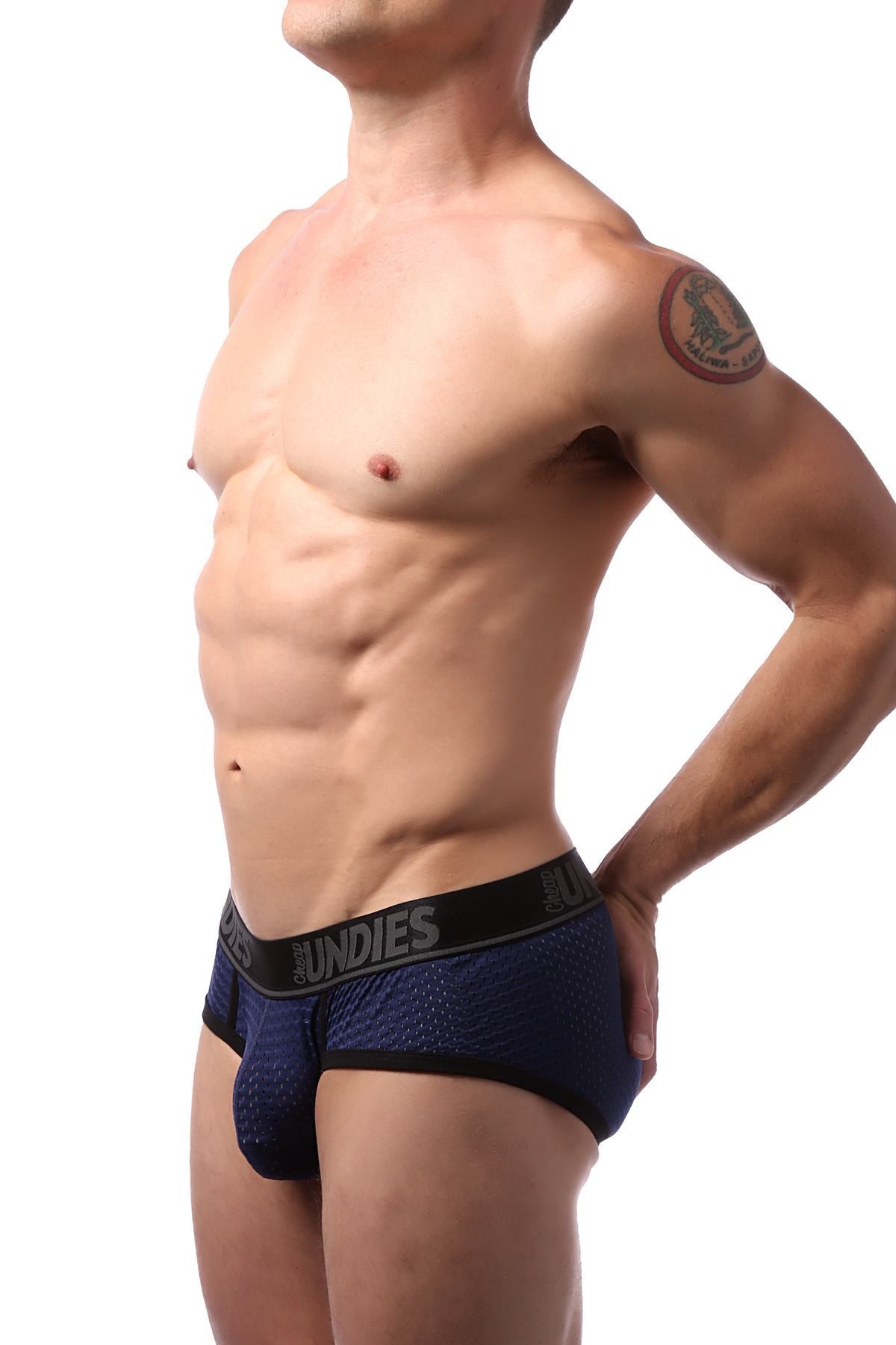 CheapUndies Navy Sport Mesh Brief