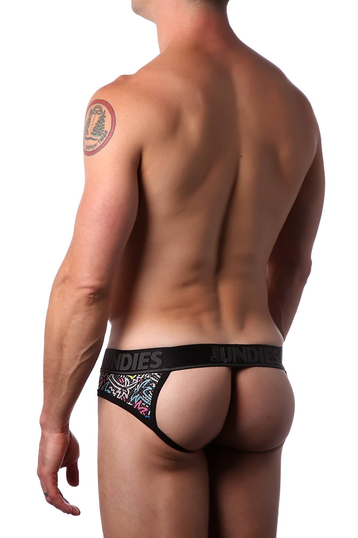 CheapUndies Neon Palms Sport Mesh Jock Brief