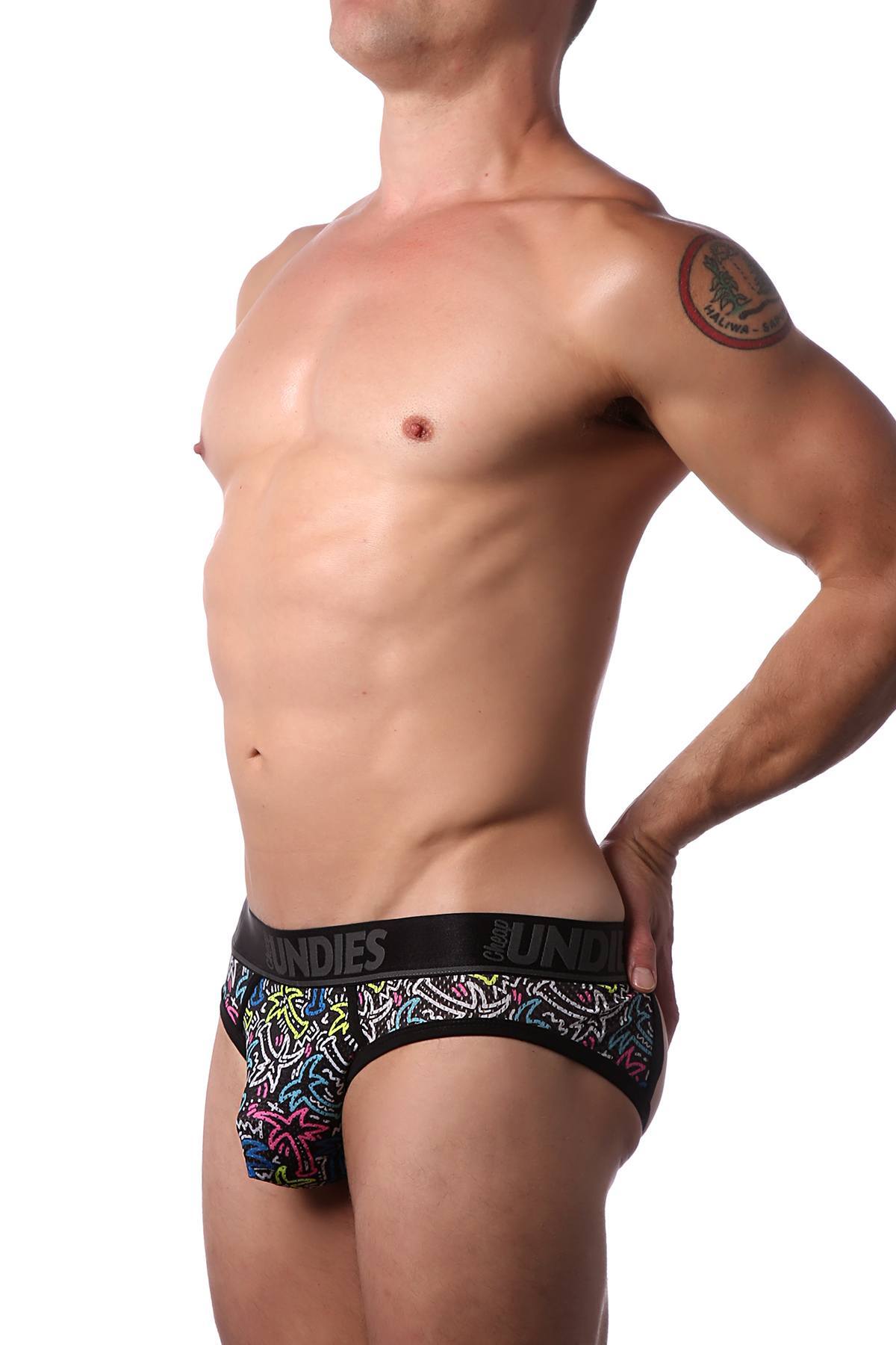 CheapUndies Neon Palms Sport Mesh Jock Brief