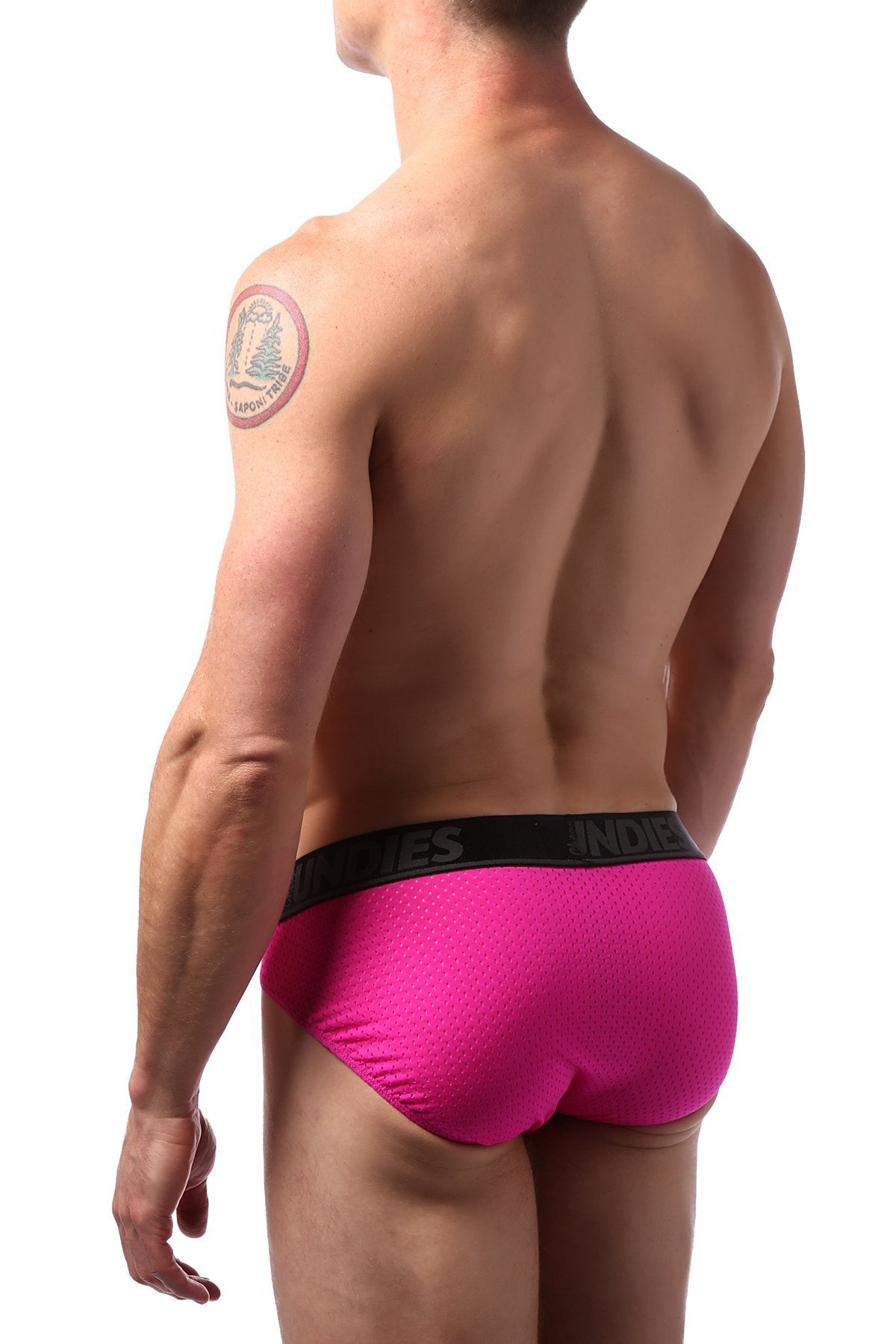 CheapUndies Neon Pink Mesh Sports Brief