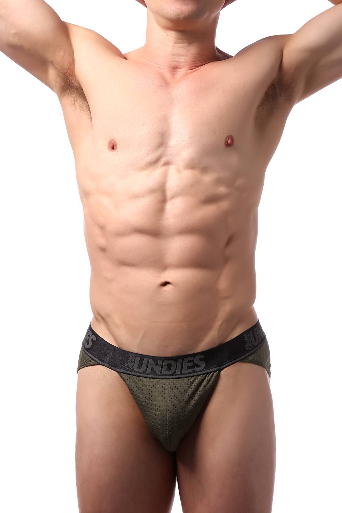 CheapUndies Olive Mesh Sports Brief