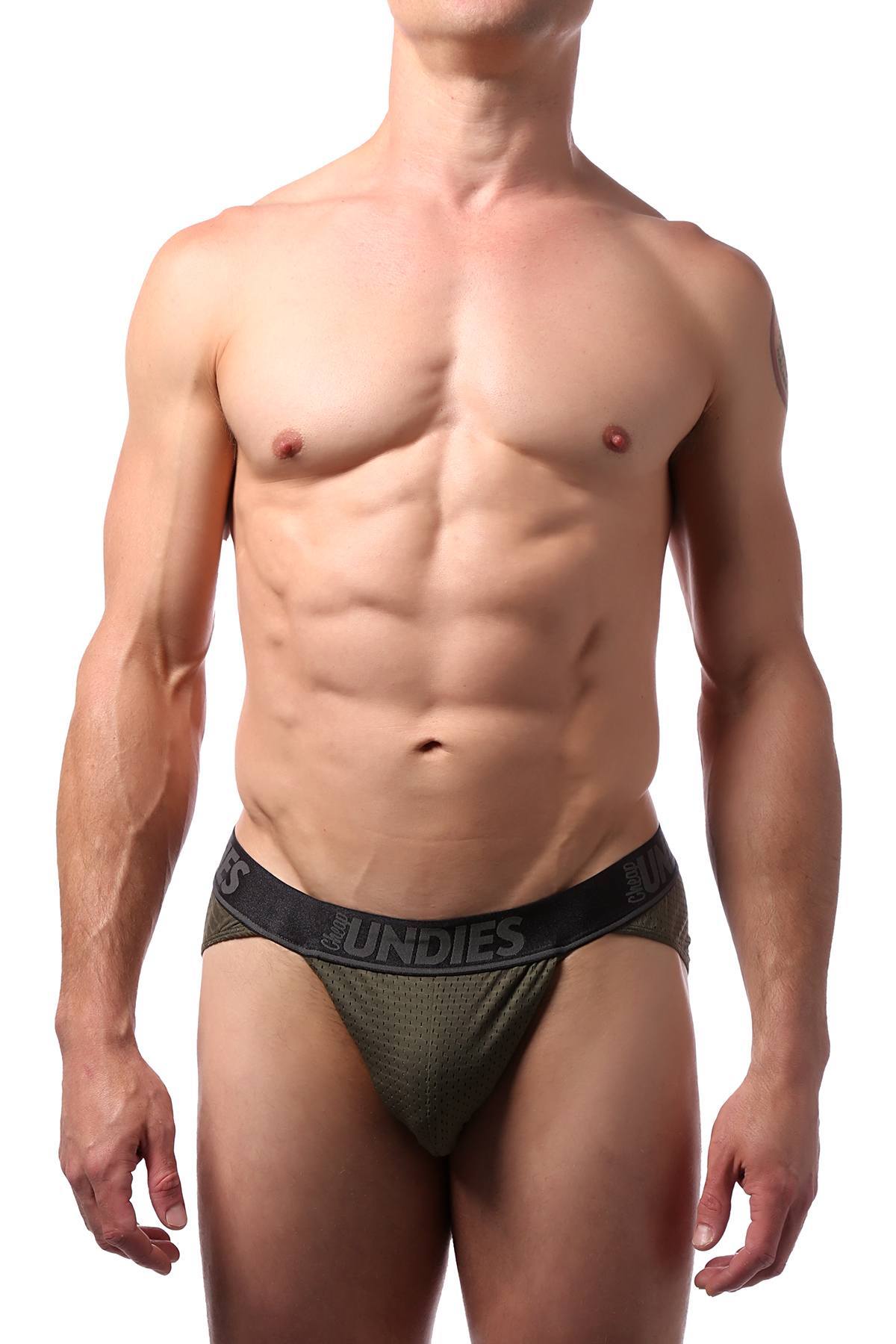 CheapUndies Olive Mesh Sports Brief